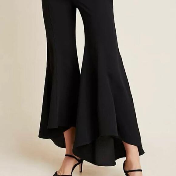 Anthropologie Black Flared Straight Leg Pants - Picture 2 of 10